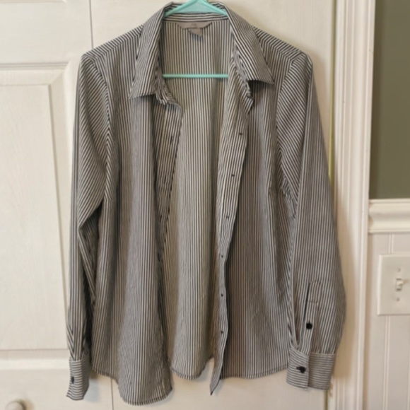 Black and White Stripe Button Down - Picture 1 of 2